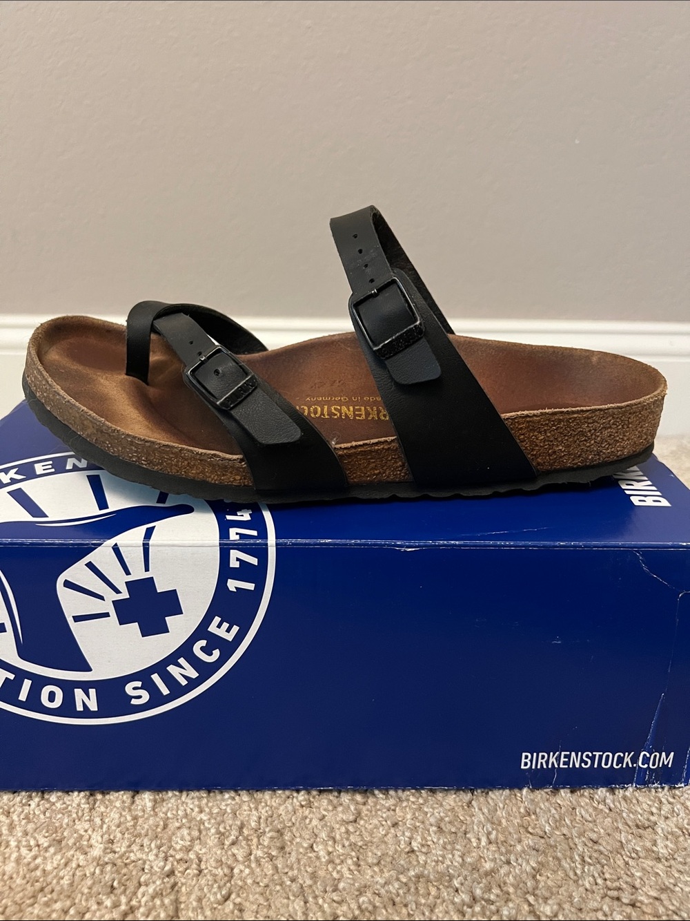 Birkenstock Mayari Black Triple-Strap Leather Sandals - Picture 4 of 7